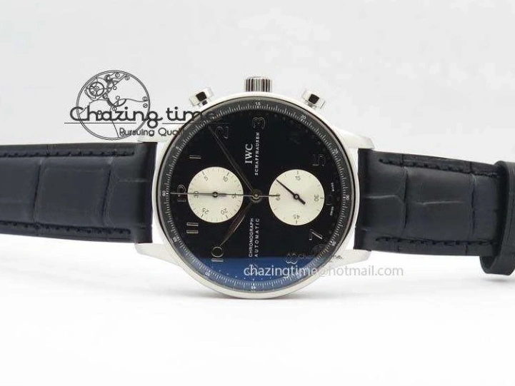 MIROTIME 0217 Modern Portuguese IW371404 ZF V3 1:1 Best Edition SS Black Dial On Black Leather Strap A 7267